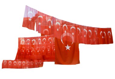 Türkiye Ulusal Bayrak Cumhuriyeti. Beyaz hilal ve kırmızı Türk bayrağında yıldız