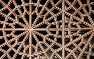 Tahtada geometrik desenli Osmanlı Türk sanatı