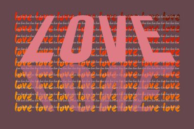 Sevgi ve özenin sembolü olarak aşk sözcükleri. Sevgililer Günün kutlu olsun.