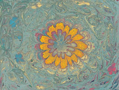 Soyut boyalı yaratıcı ebru sanat arka planı. Mermer desenli çiçek desenleri