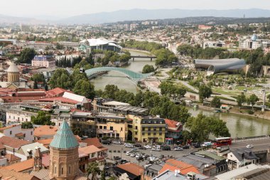 Gürcistan 'daki Tiflis' in güzel panoramik manzarası