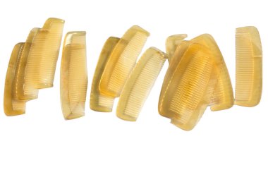 Hair comb made of horn isolated on white background