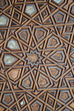 Tahtada geometrik desenli Osmanlı Türk sanatı