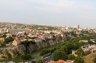 Gürcistan 'daki Tiflis' in güzel panoramik manzarası