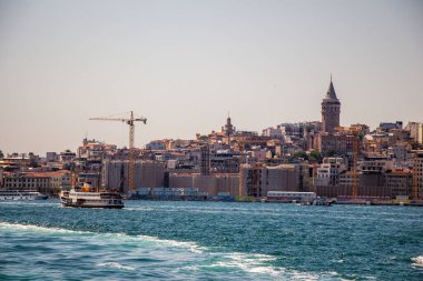 İstanbul 'da antik çağlardan kalma Galata Kulesi manzarası