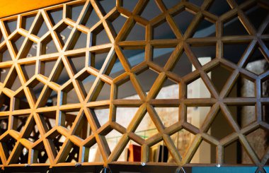 Tahtada geometrik desenli Osmanlı Türk sanatı