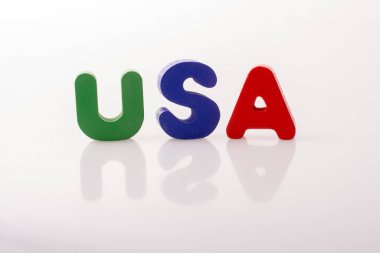 ABD renkli mektup blok ile yazılmış kelime