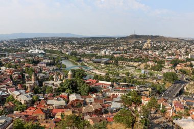 Gürcistan 'daki Tiflis' in güzel panoramik manzarası