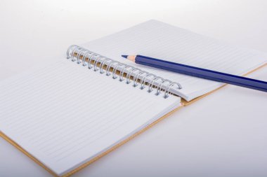 Renk kalem boş bir defter üzerinde yerleştirilir