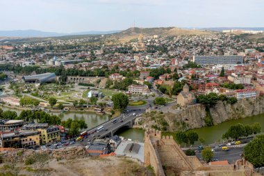 Gürcistan 'daki Tiflis' in güzel panoramik manzarası