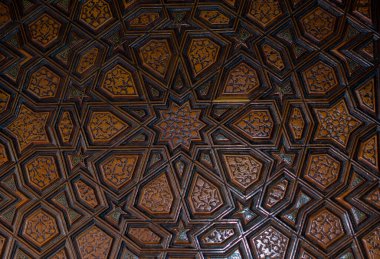 Tahtada geometrik desenli Osmanlı Türk sanatı