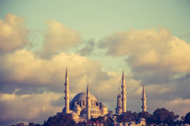 İstanbul 'daki Osmanlı tarzı caminin dış görünüşü