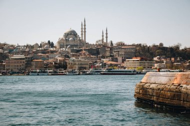 Şehir silüeti. Seyahat hindi arka planı. Kentsel panoramik görünüm