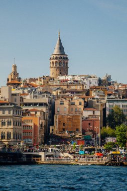 İstanbul 'daki Bizans döneminden Galata Kulesi manzarası