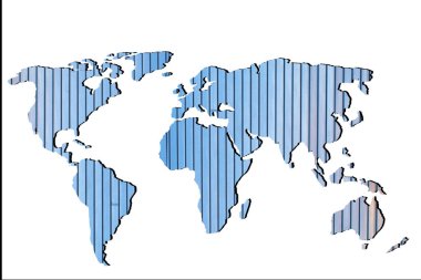 Dünya haritası kabaca küresel iş kavramları olarak çizildi