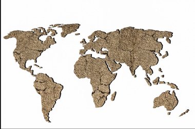 Dünya haritası kabaca küresel iş kavramları olarak çizildi