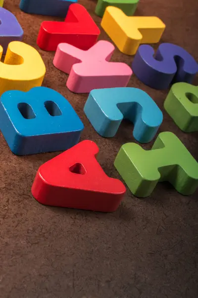 stock image Alphabet  ABC  wooden  letters for early education concept