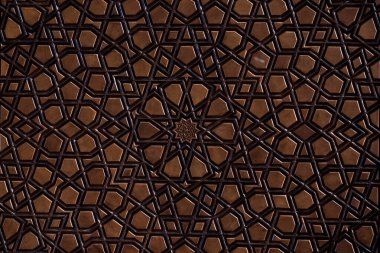 Tahtada geometrik desenli Osmanlı Türk sanatı