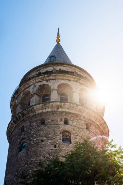 İstanbul 'da antik çağlardan kalma Galata Kulesi manzarası