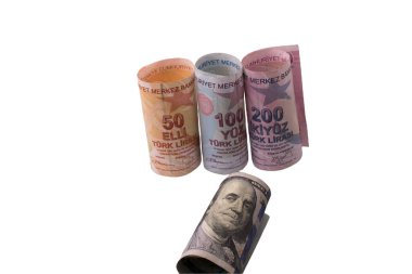 Türk Lirası ve Dolar banknotu. Türk lirası ve Amerikan doları geçmişi