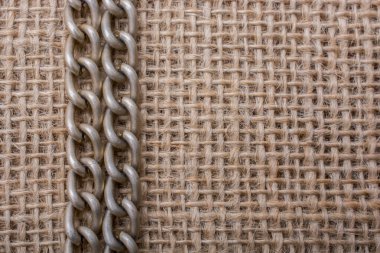 arka plan doku olarak keten bir tuval üzerine Zinciri