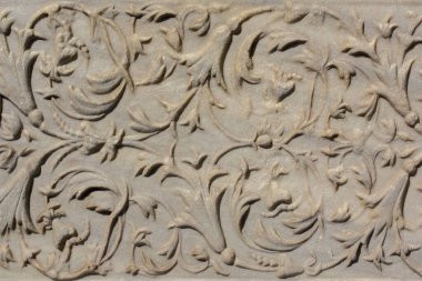 Osmanlı mermeri, çiçek desenli oyma sanat eserleri