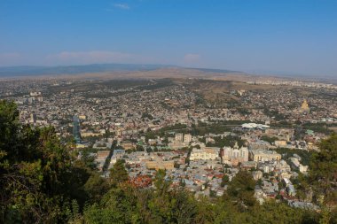 Gürcistan 'daki Tiflis' in güzel panoramik manzarası