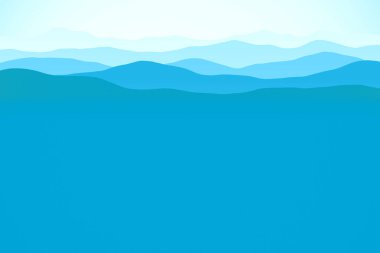 Dağ manzarası çizimi, gün batımında siluet tepesi çevresi,