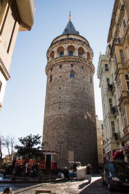İstanbul 'daki Bizans döneminden Galata Kulesi manzarası