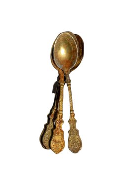 Metal kaşık beyaz arkaplanda izole
