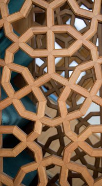 Tahtada geometrik desenli Osmanlı Türk sanatı