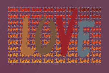 Sevgi ve özenin sembolü olarak aşk sözcükleri. Sevgililer Günün kutlu olsun.