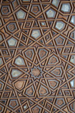 Tahtada geometrik desenli Osmanlı Türk sanatı