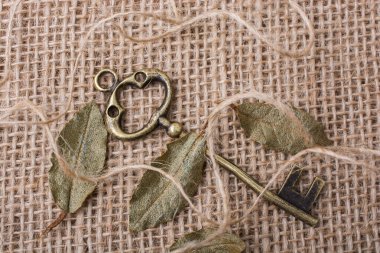 Bir sürü Retro biçimlendirilmiş altın renkli anahtar