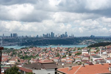 Peyzaj Istanbul bir bulutlu ve güneşli gün