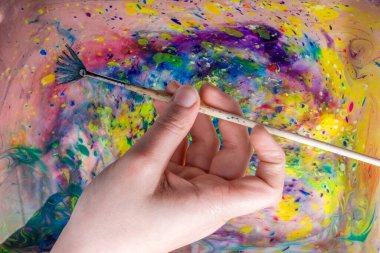 Renkli arkaplanda Grunge soyut boya desenleri