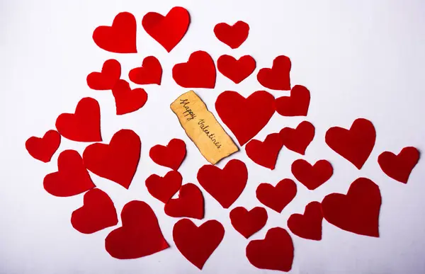 stock image Valentine's day wording on torn paper as Love concept