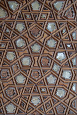 Tahtada geometrik desenli Osmanlı Türk sanatı