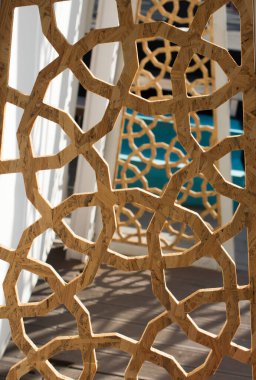 Tahtada geometrik desenli Osmanlı Türk sanatı