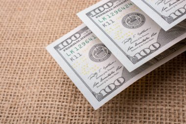 Banknotlar keten bir tuvalde tuval üzerine Amerikan dolarları