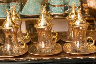 Boş otantik Türk çay fincanı görünümde