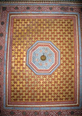 Tahtada geometrik desenli Osmanlı Türk sanatı