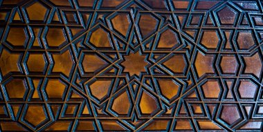 Tahtada geometrik desenli Osmanlı Türk sanatı