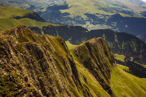 View of mountains in the highlands of Artvin in Turkey