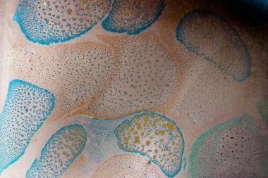 Su tabanında yağ kabarcıkları oluşmuş.