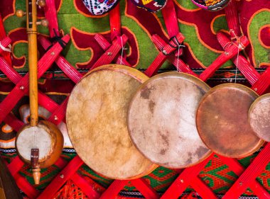 Müzik instrruments olarak geleneksel Türk tef veya davul