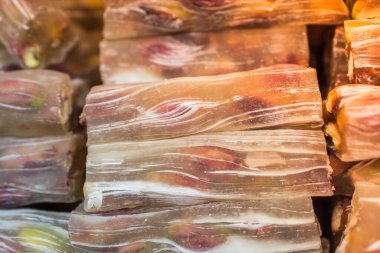 Geleneksel Türk Lokum şekeri ile kaplanmış yumuşak şekerler