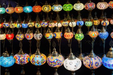 Mosaic colorful Ottoman lamps  Lanterns clipart