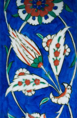 Osmanlı el yapımı çiçek desenli Türk fayansları