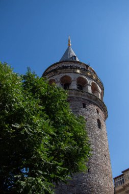 İstanbul 'da antik çağlardan kalma Galata Kulesi manzarası